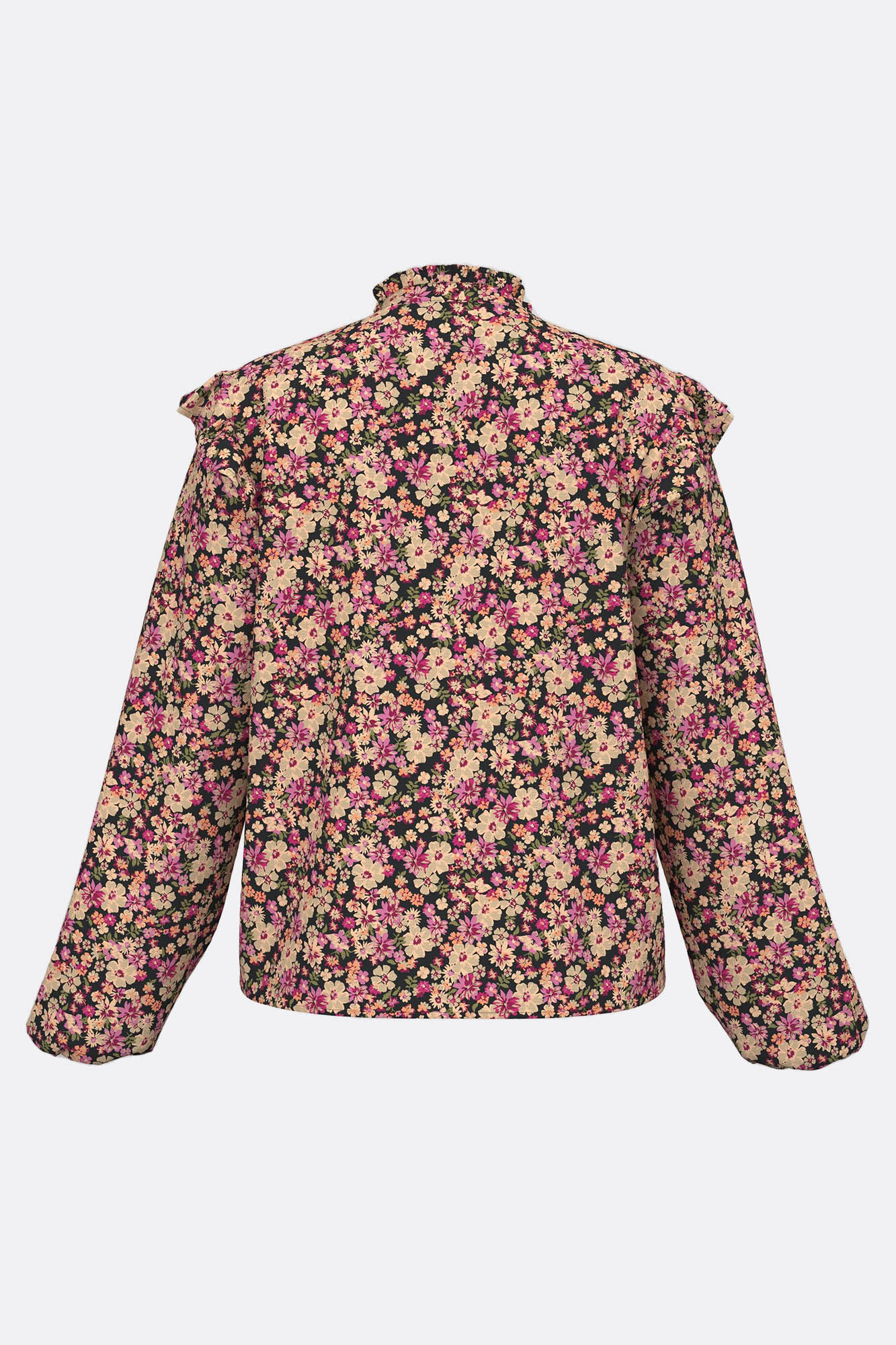 Camisa de manga comprida com babados