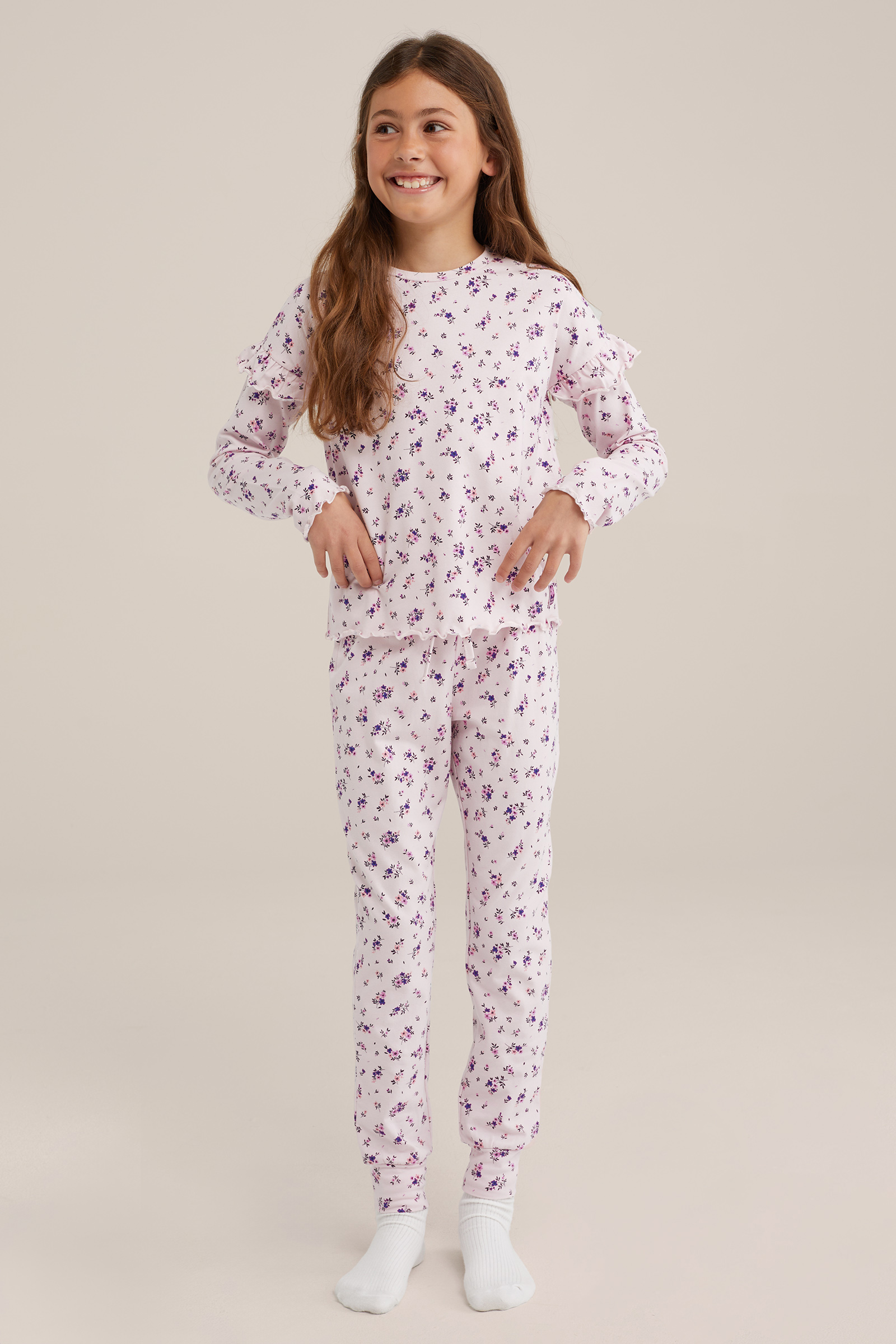 Meisjes pyjamaset met dessin WE Fashion Lichtroze