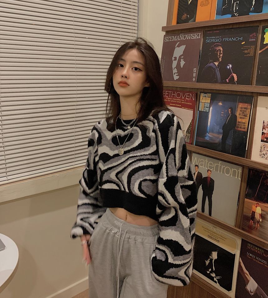 Alfie - Print Cropped Trui