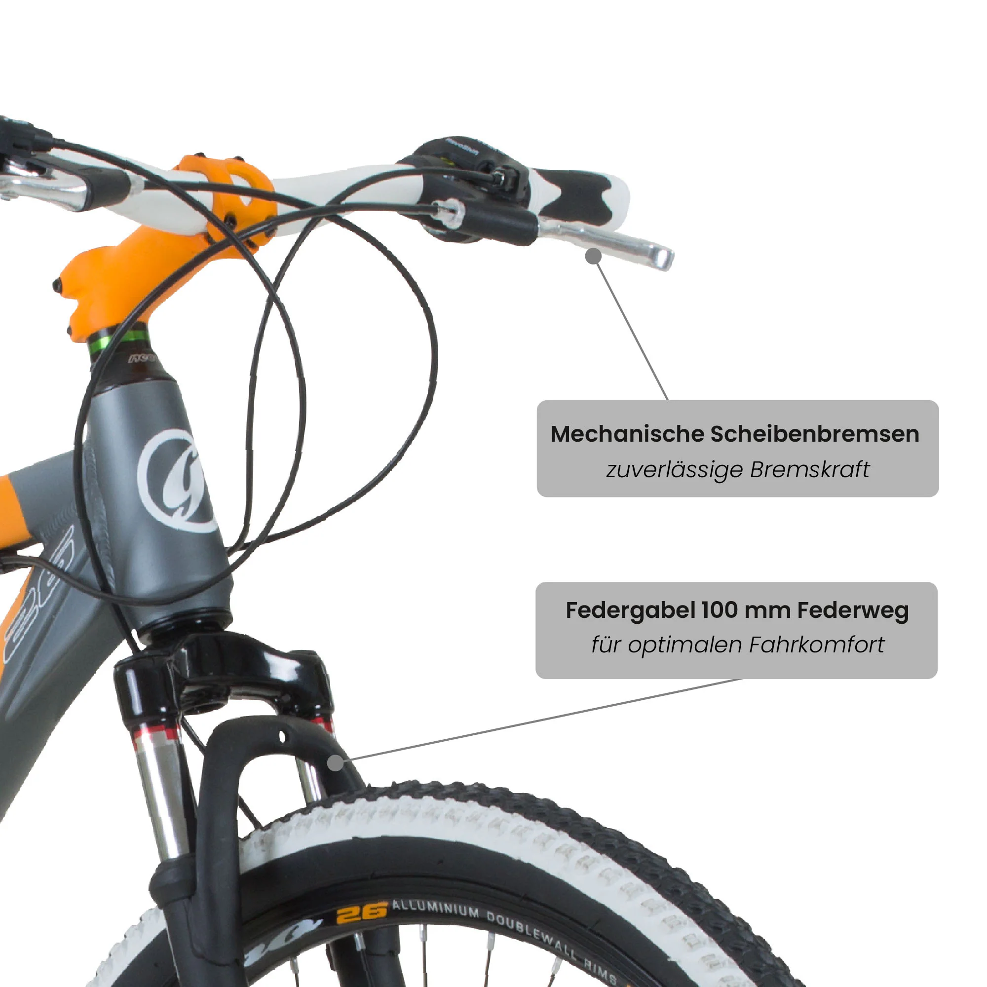 Galano Toxic 26 Zoll Mountainbike 145 - 185 cm MTB Hardtail Fahrrad 21 Gänge Scheibenbremsen Damen Herren Jugendliche unisex