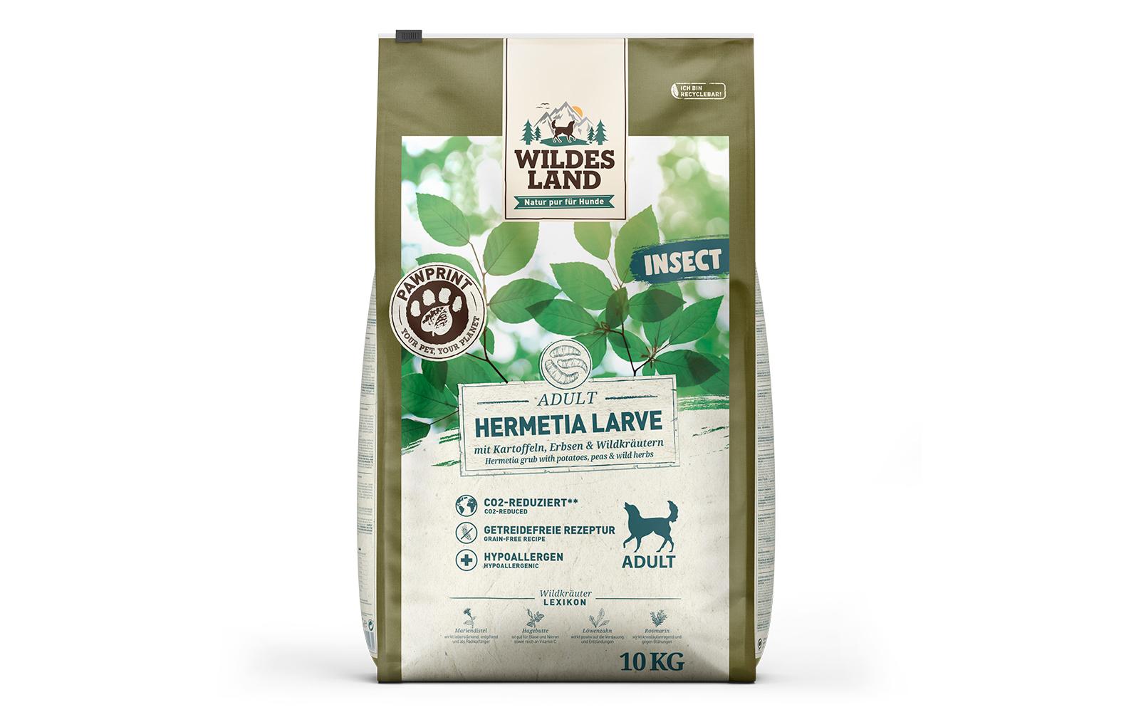 Halbfeuchtfutter PawPrint Insect 10 kgAlleinfuttermittel für ausgewachsene Hunde