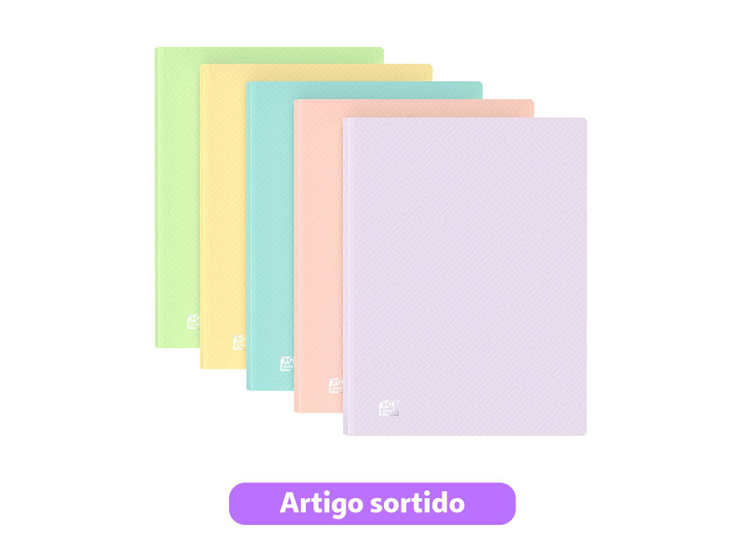 PORTFÓLIO A4 URBAN OXFORD 20 BOLSAS PASTEL CORES SORTIDAS