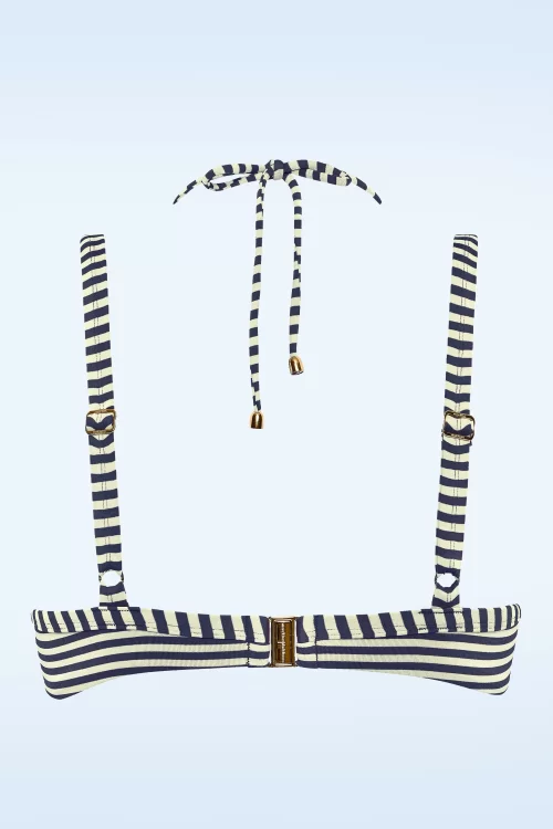 Marlies Dekkers Holi Vintage balkon bikinitop in blauw en ecru