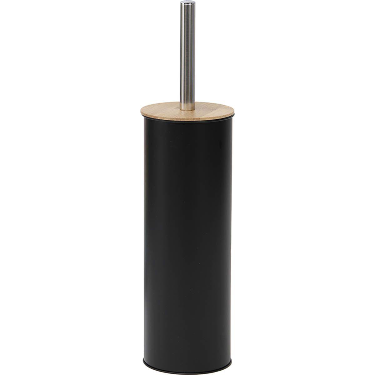 BROSSE WC METAL COUVERCLE BAMBOU NOIR
