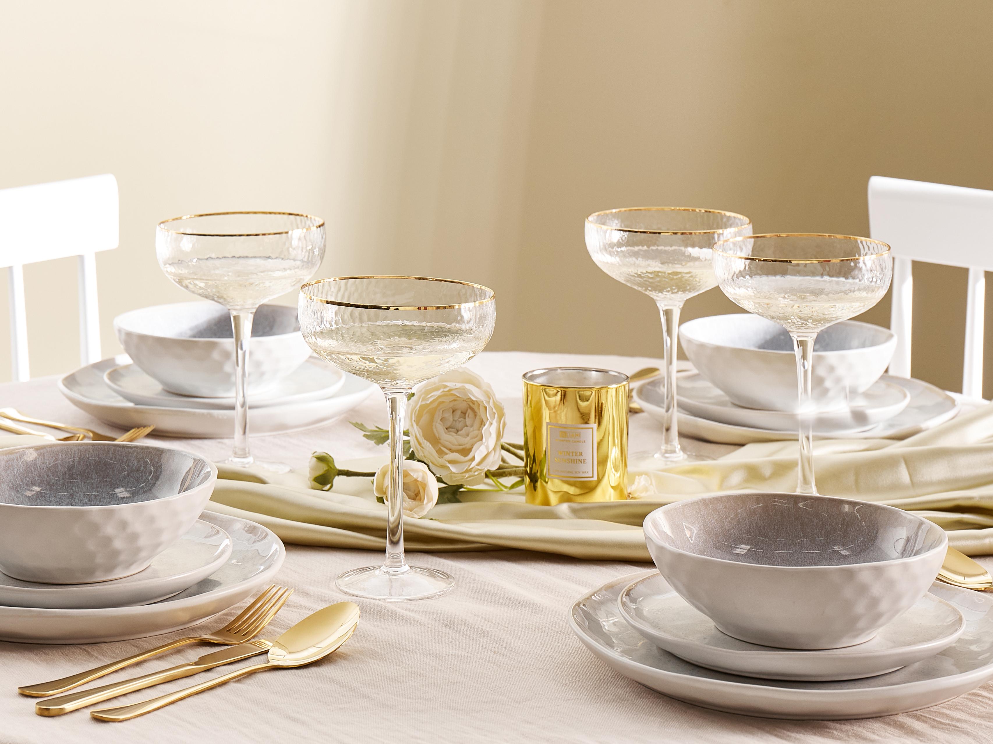Set van 4 champagne coupes TOPAZ 450 ml Transparant