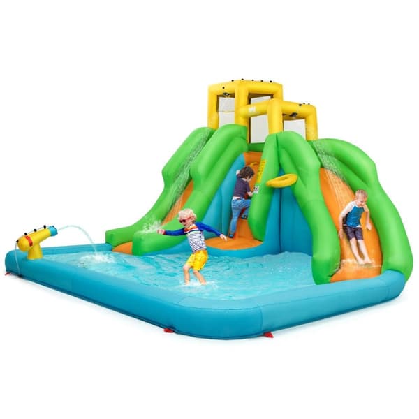 Bouncy Castle vannpark med to sklier klatrevegg 400 x 361 x 255 cm (uten blåser)