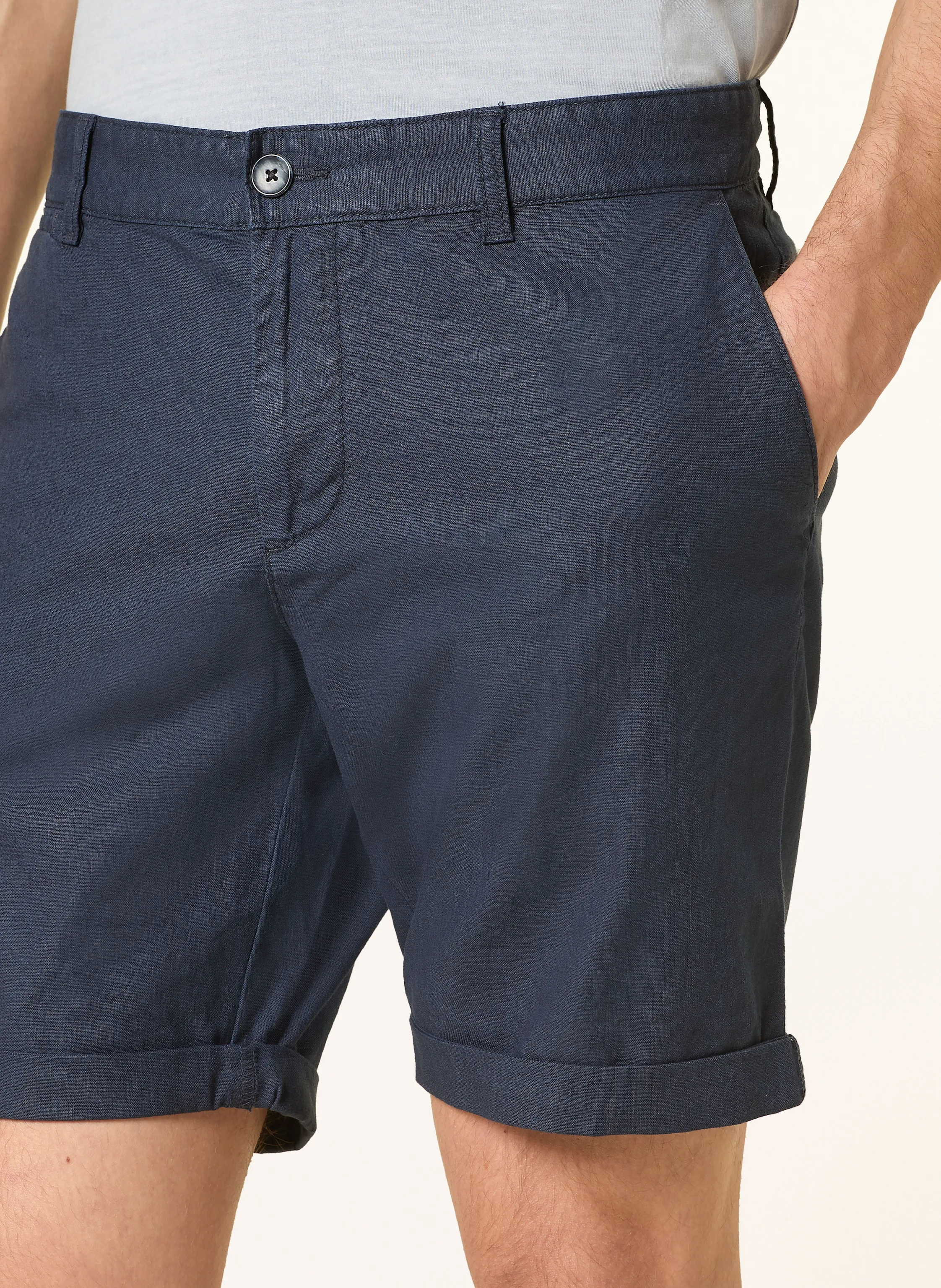 STROKESMAN'S Chinoshorts Slim Fit mit Leinen