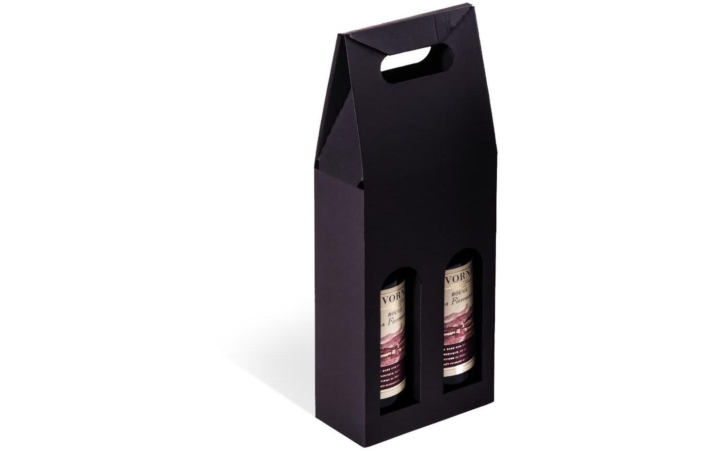 Flaschentasche Wein Ligne Noire SchwarzTragverpack für zwei Flaschen