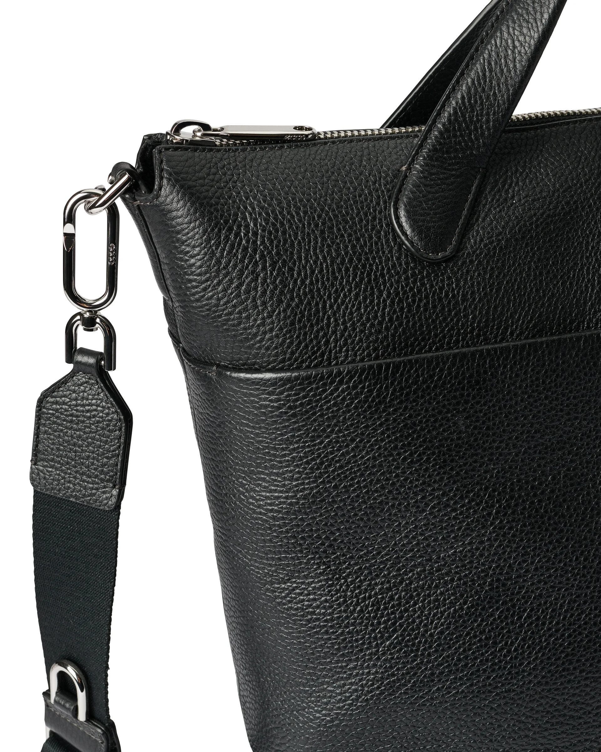 ECCO Tote Shopper aus Leder Schwarz 43X39X16 cm