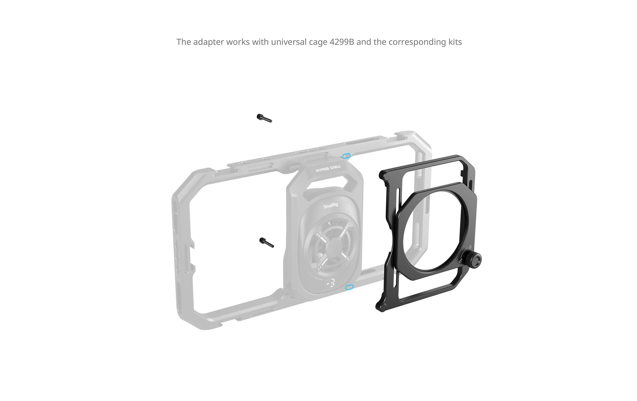 67-mm-Gewindefilteradapter mit SonnenschutzblendenSpeziell für den Universal-Telefonkäfig (ID 4299B ) von SmallRig entwickelt