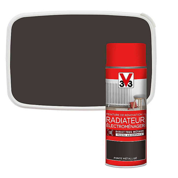 Peinture de rénovation aérosol radiateur électroménager V33 fonte métallisé 400ml