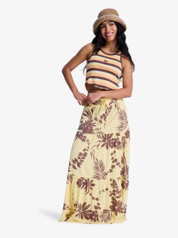 After Hours Maxi Jupe longue fluide Jaune Femme