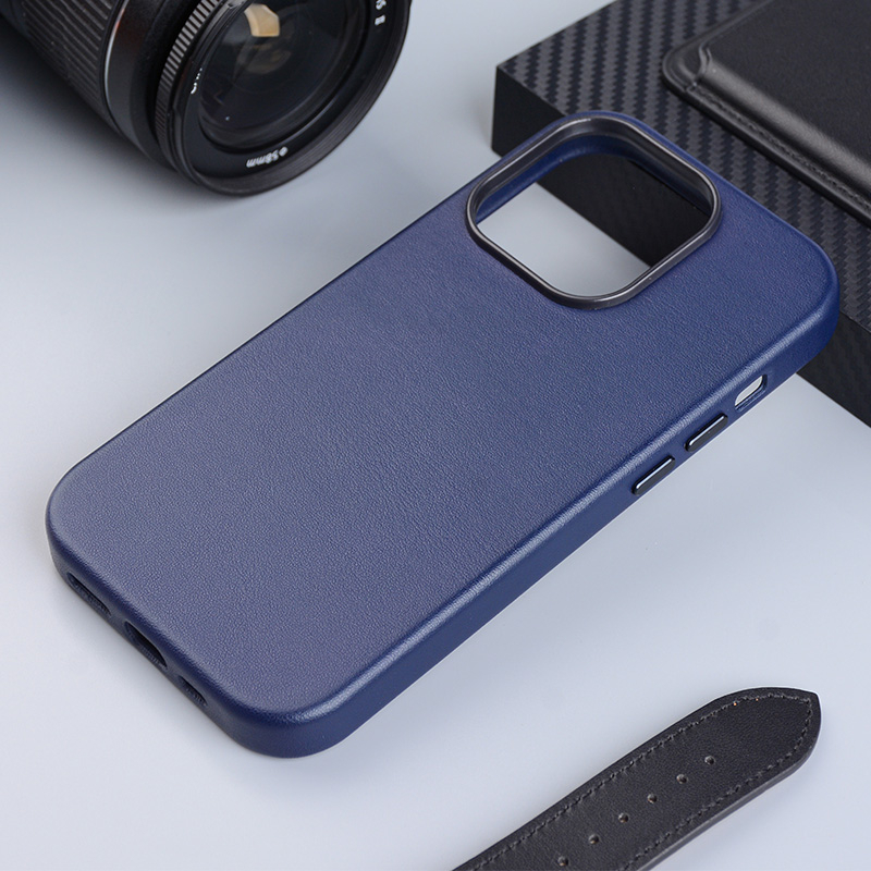 iPhone 14 MagSafe Leder Case Schutzhülle - Dunkelblau