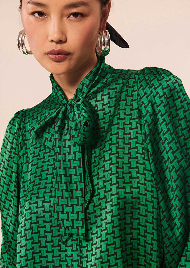 Chemise Candyvert émeraude imprimée monogramme