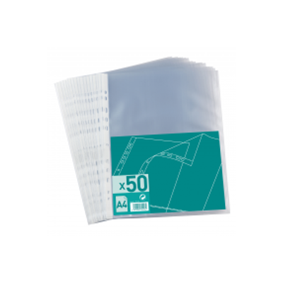 50 Pochettes perforées - A4 - grainé - pour 20 feuilles - 4/100