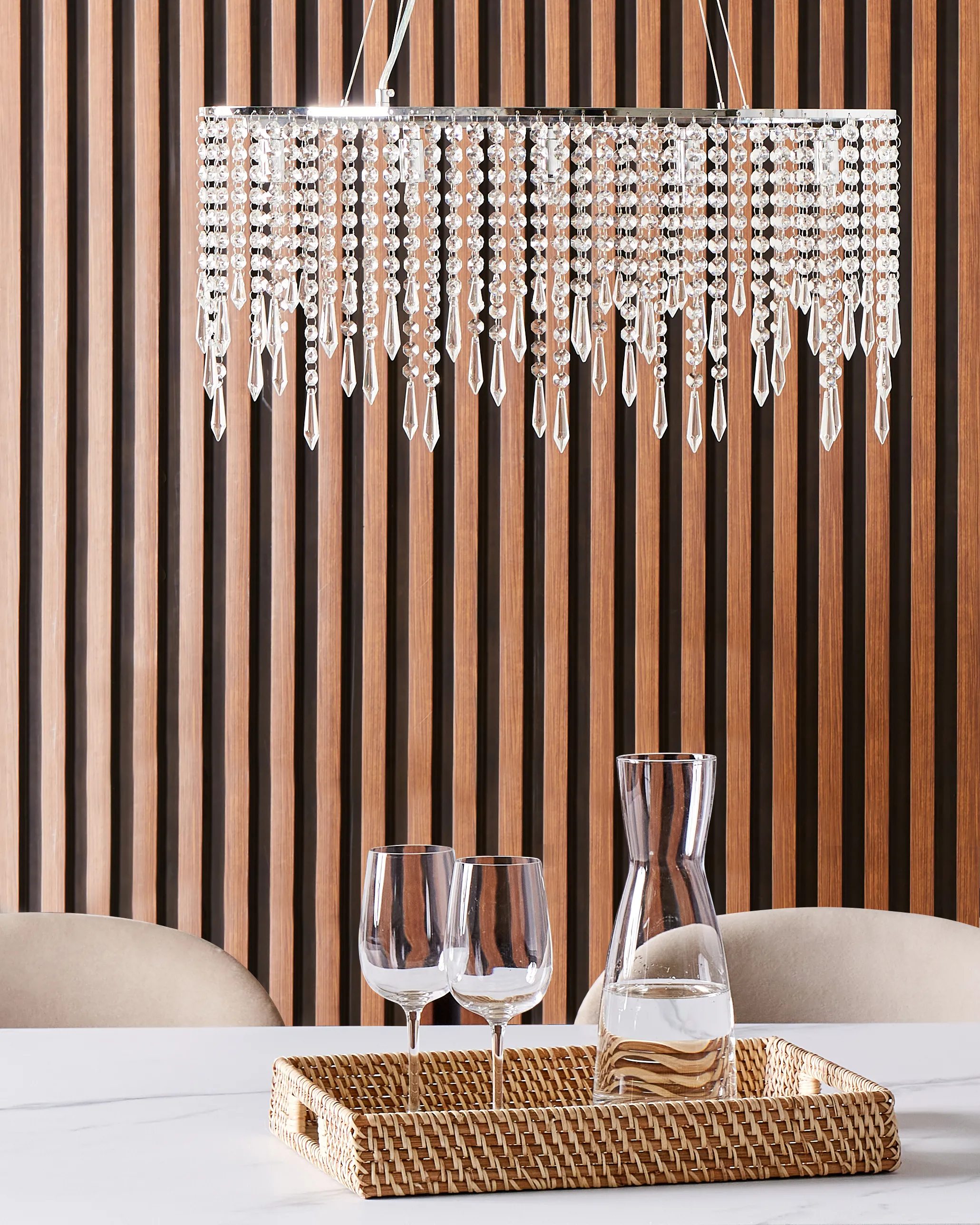 Kroonluchter CALVELLE Kristal Zilver