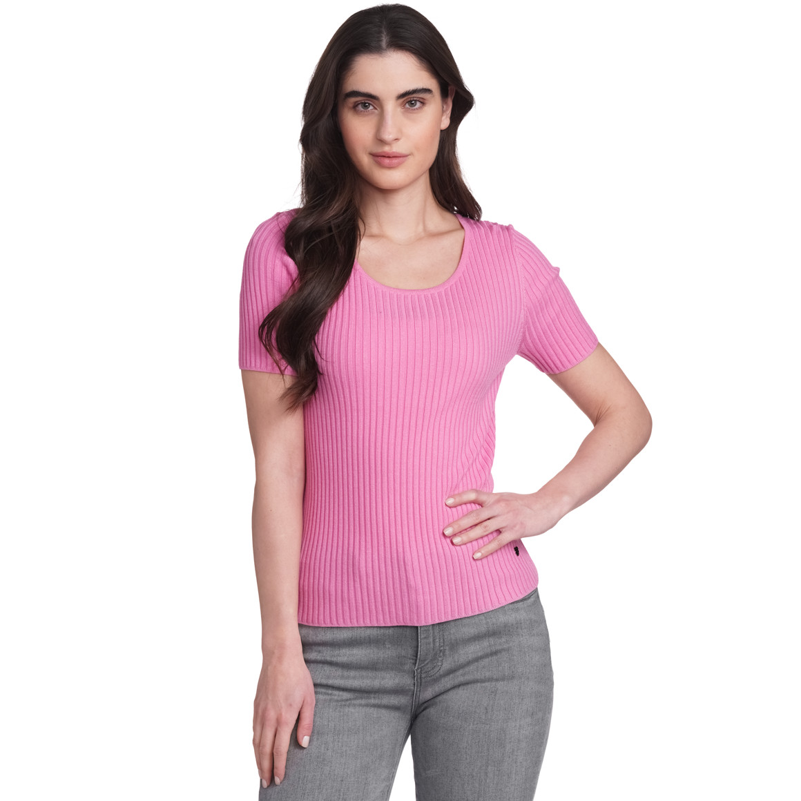 Gina Damen T-Shirt mit Rundhalsausschnitt rosa