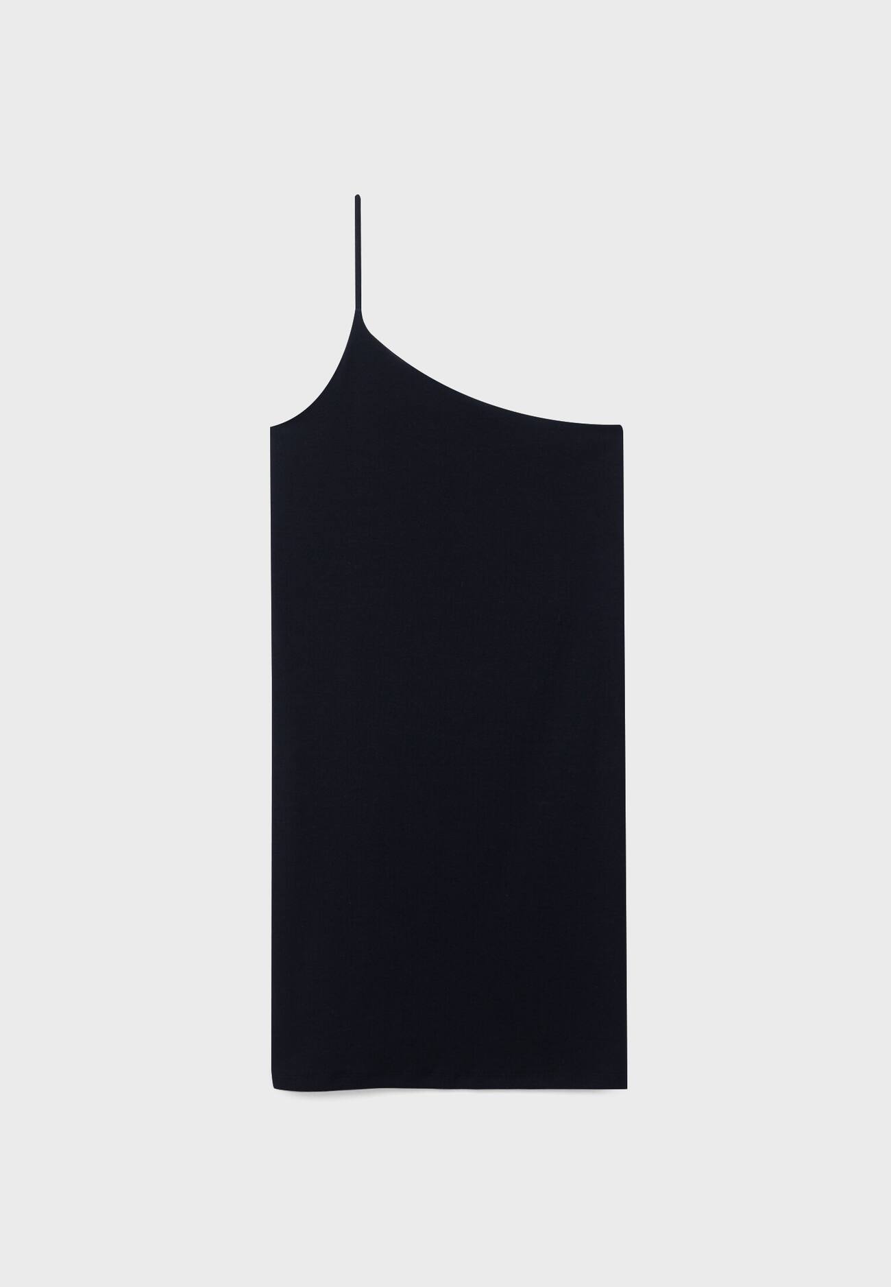 Vestido curto assimétrico de tricô