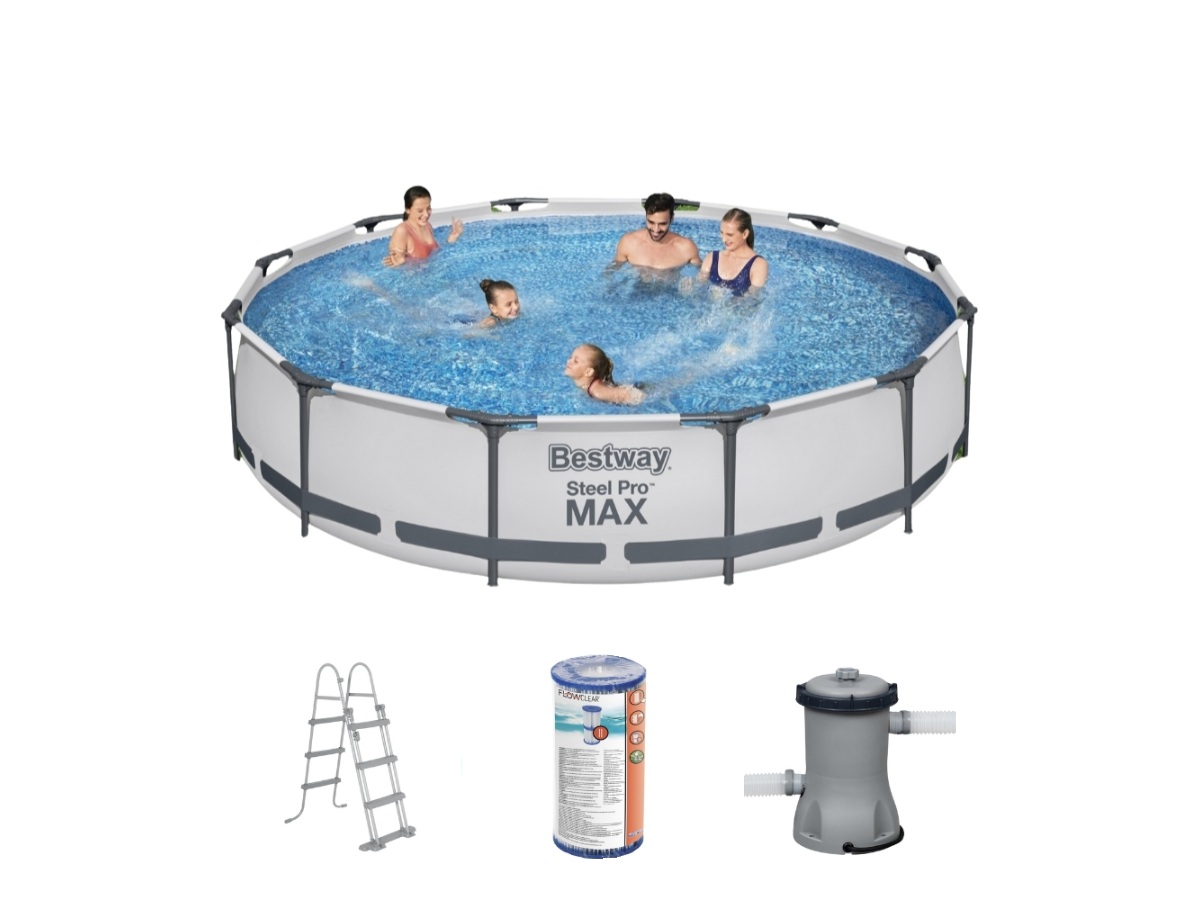 Bestway steel pro max 366x100cm zwembad – 4-delig