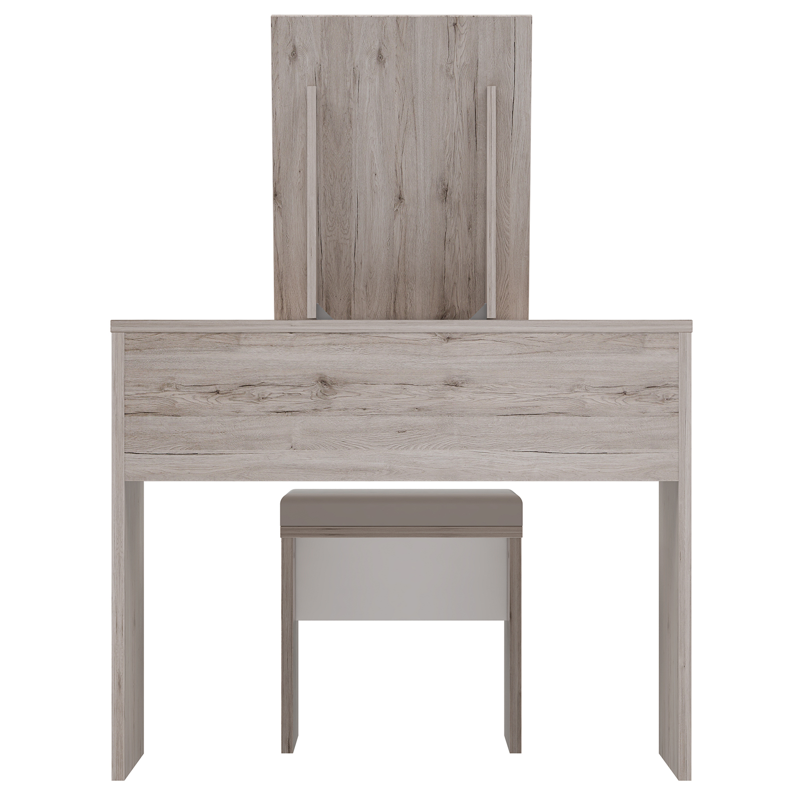 Schminktisch - Sandeiche - weiß - mit Hocker