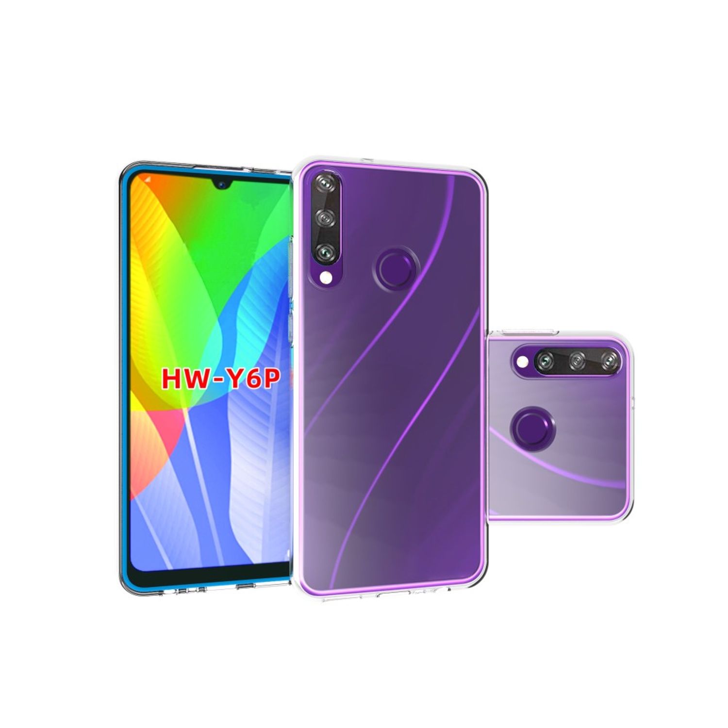 Huawei Y6p durchsichtige Handyhülle Schutzcase Cover Etui Bumper Transparent Neu