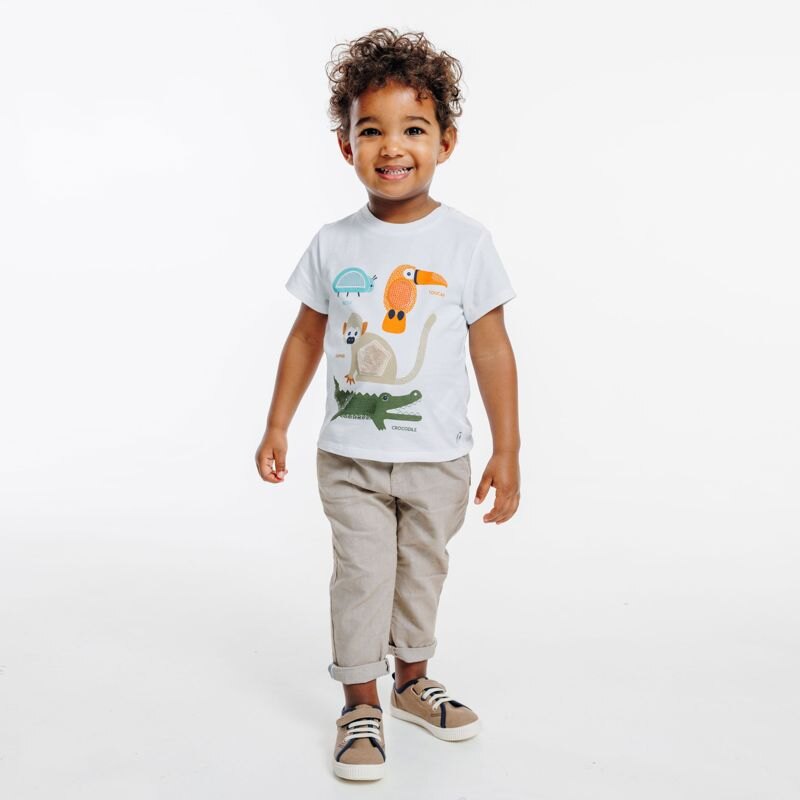 T-shirt imagier blanc bébé garçon Blanc