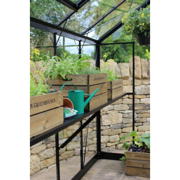 Tuinkas Royal Well Birdlip 44 zwart gecoat met 3mm veiligheidsglas