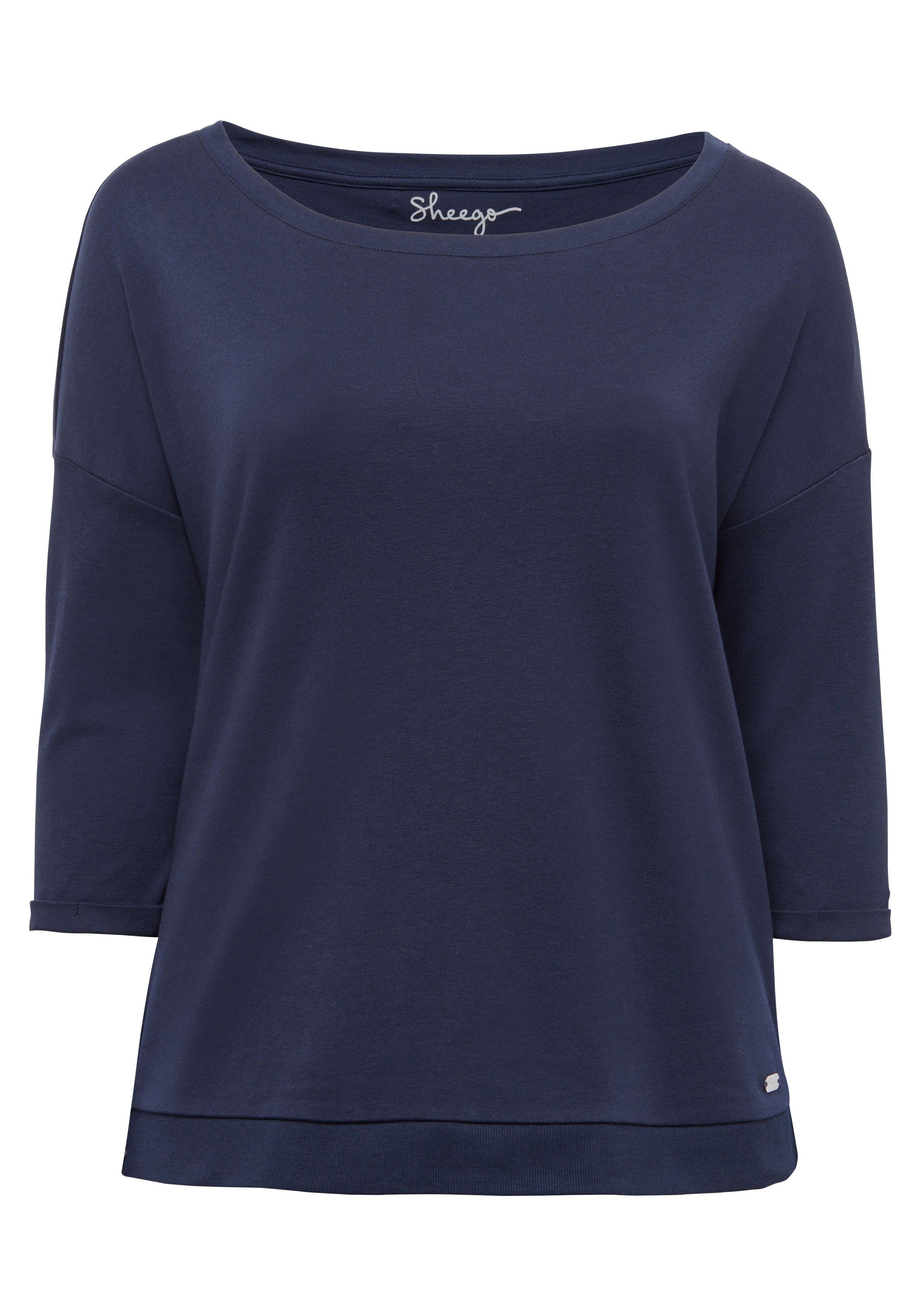 Shirt mit 3/4-Ärmeln und Rundhalsausschnitt