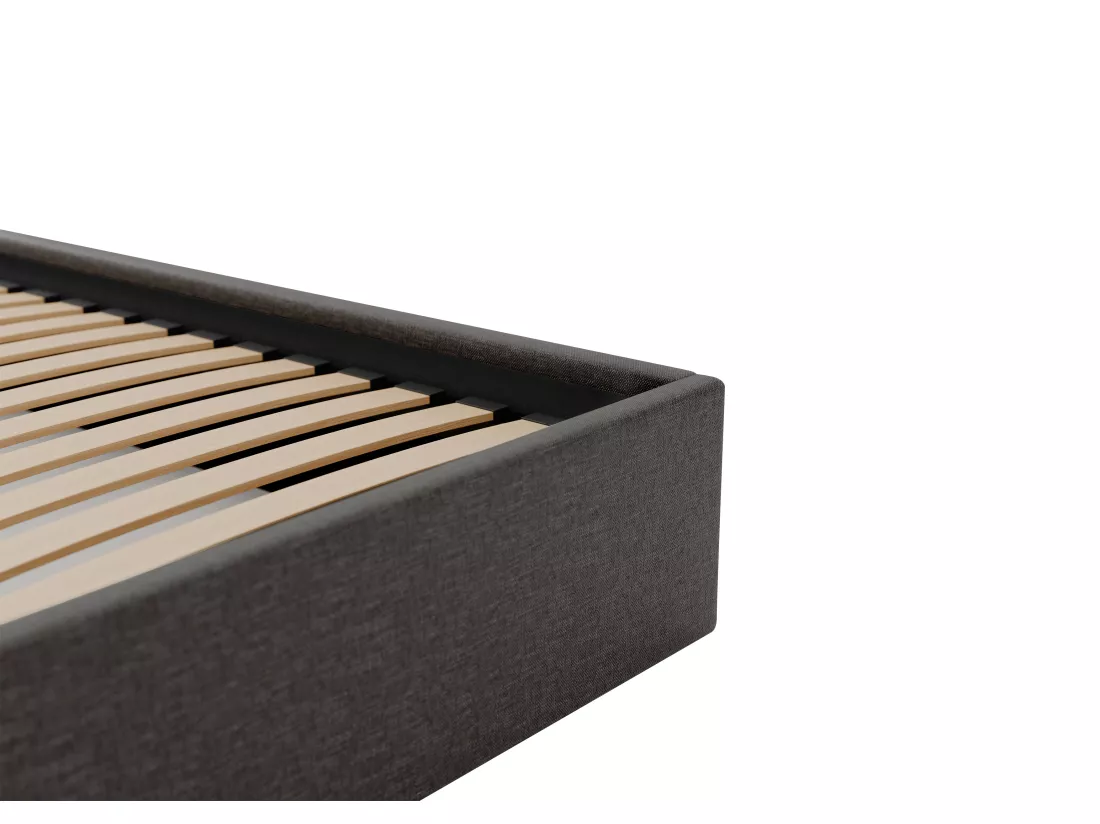 Sommier coffre 160 x 200 cm en tissu - Gris anthracite - PONTOS de YSMÉE