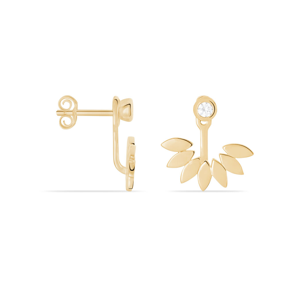Bijoux D'oreilles Varia Plaqué Or Jaune Oxyde De Zirconium