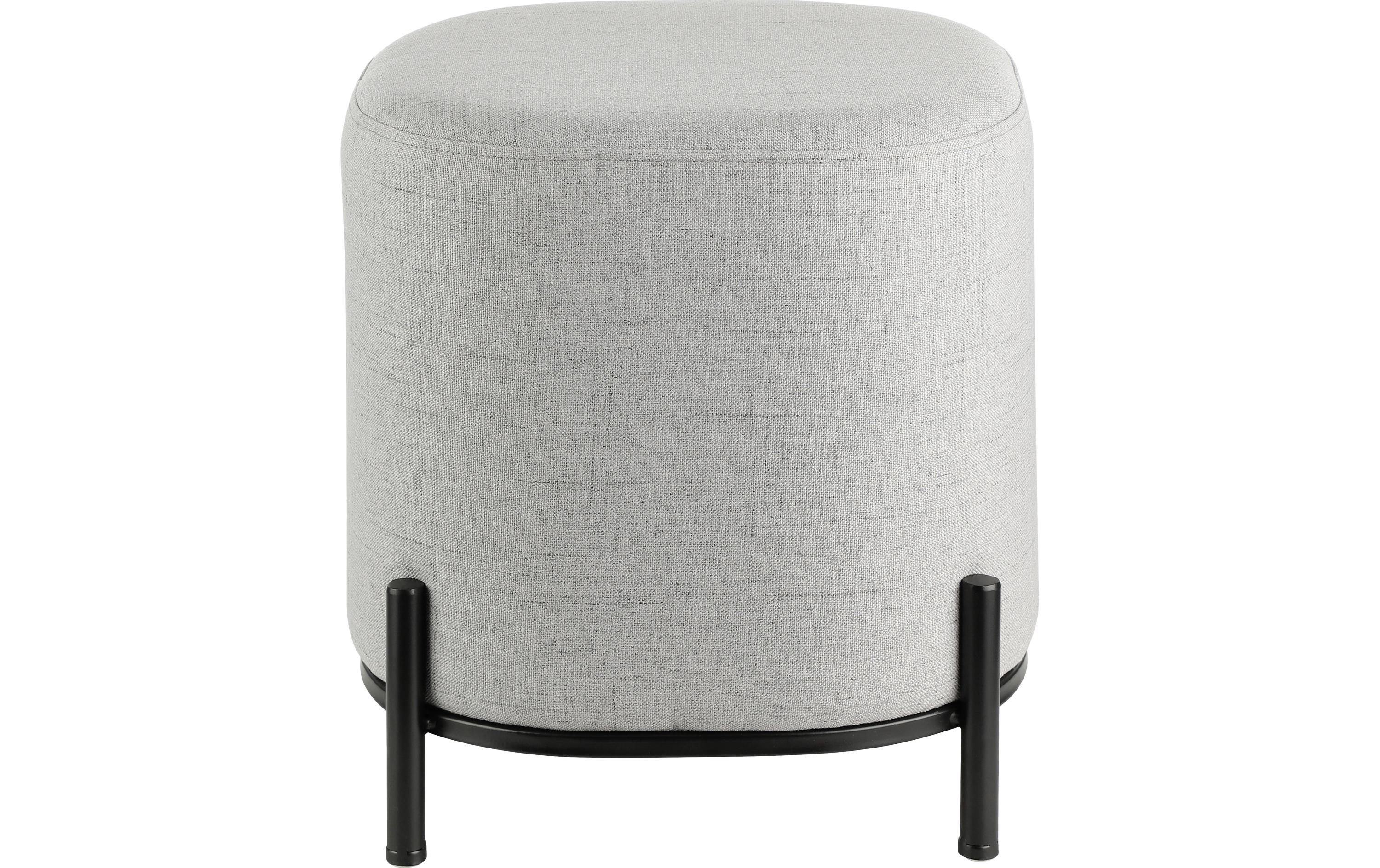 Hocker Mashike 38 x 41 cm, Grau<br>Schlichter grauer Hocker aus Leinen