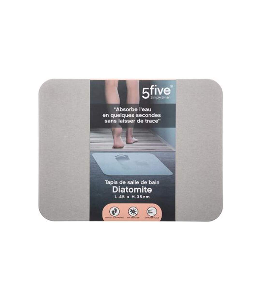 Tapis de Salle de Bain Diatomite 35x45 Gris