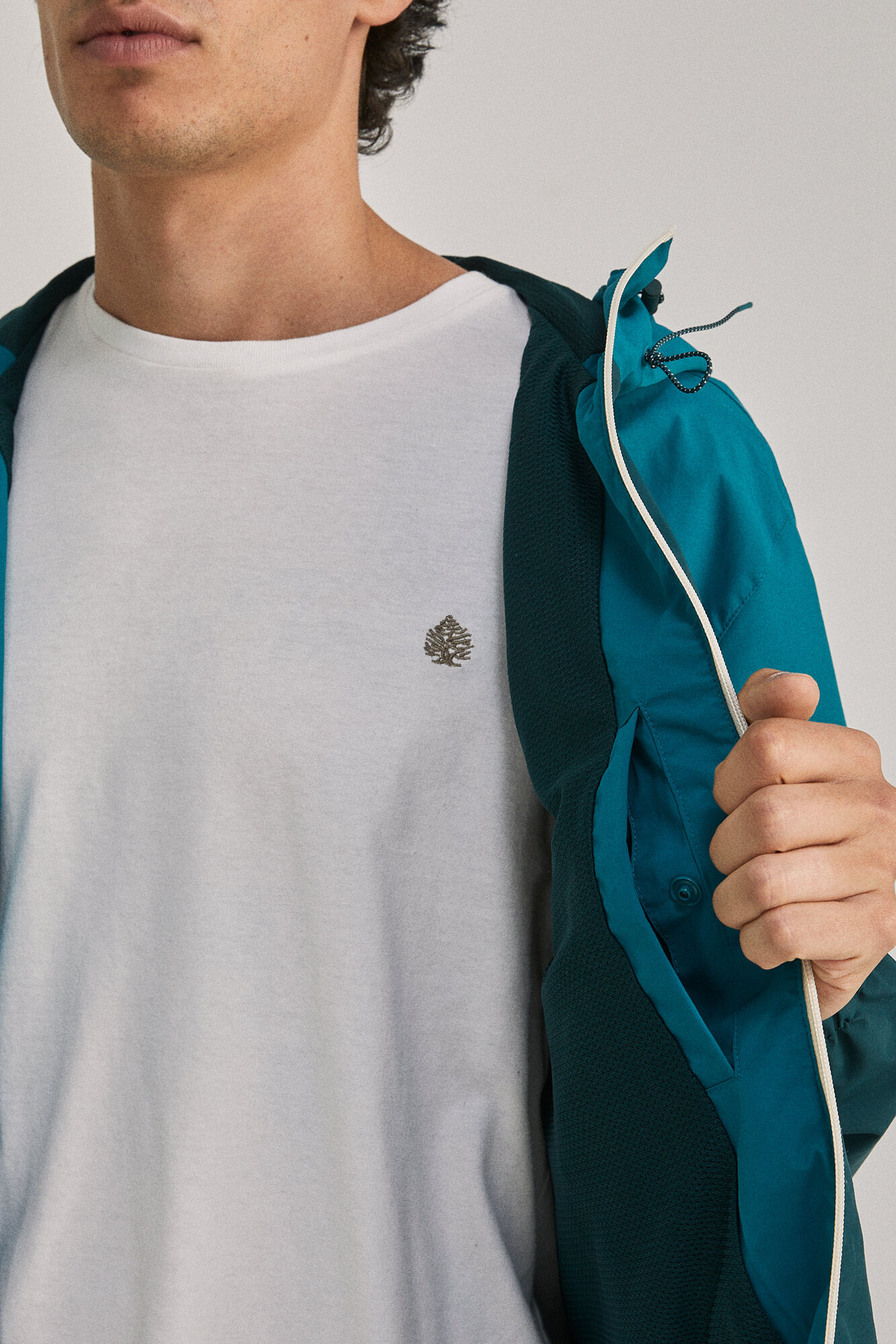 Parka em blocos de cores - azul