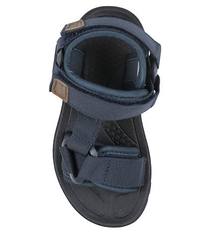 Pom Pom Sandalen - Trekking Klettband - Navy