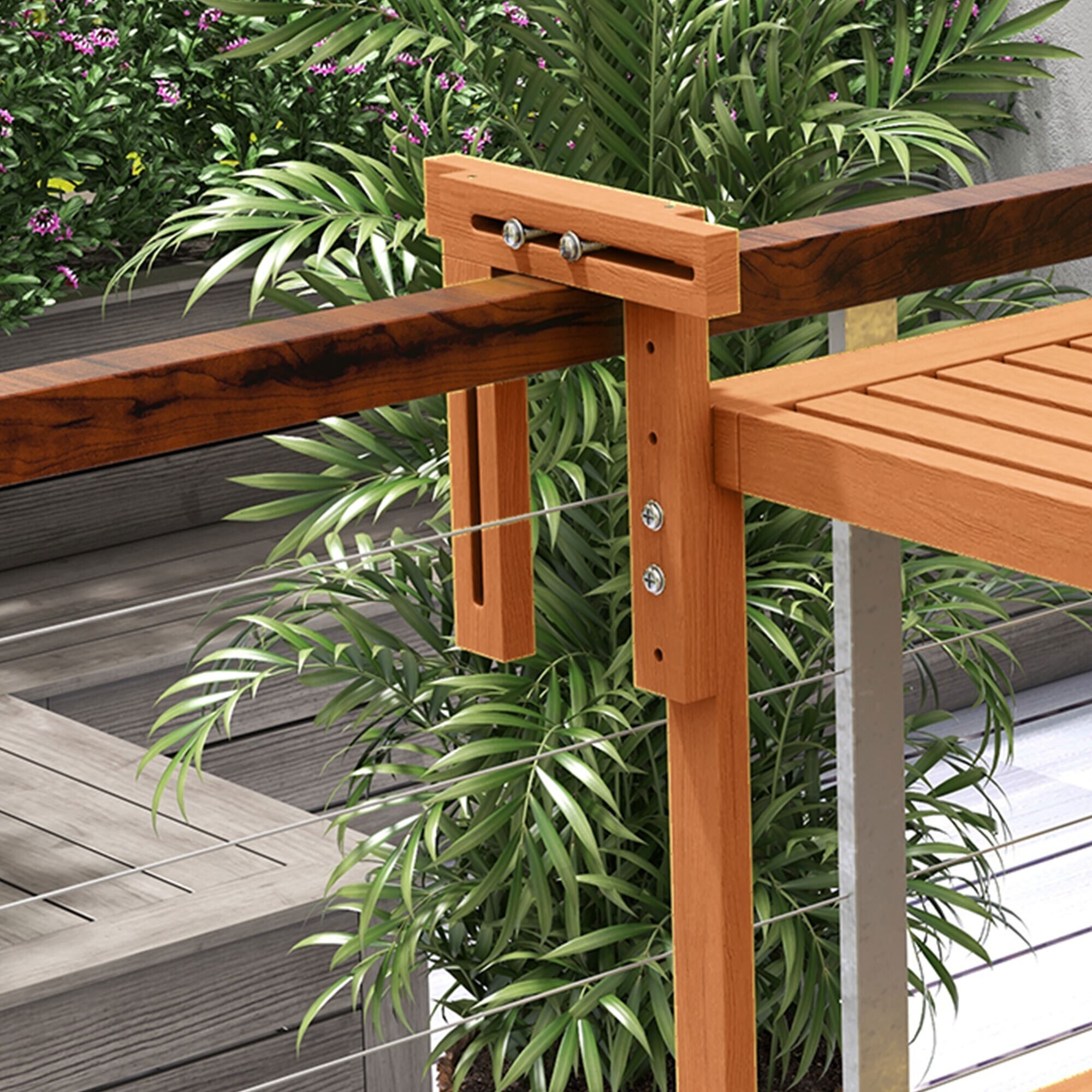 Outsunny Hängetisch mit 4 verstellbaren Positionen natur 68L x 65B x 55H cm