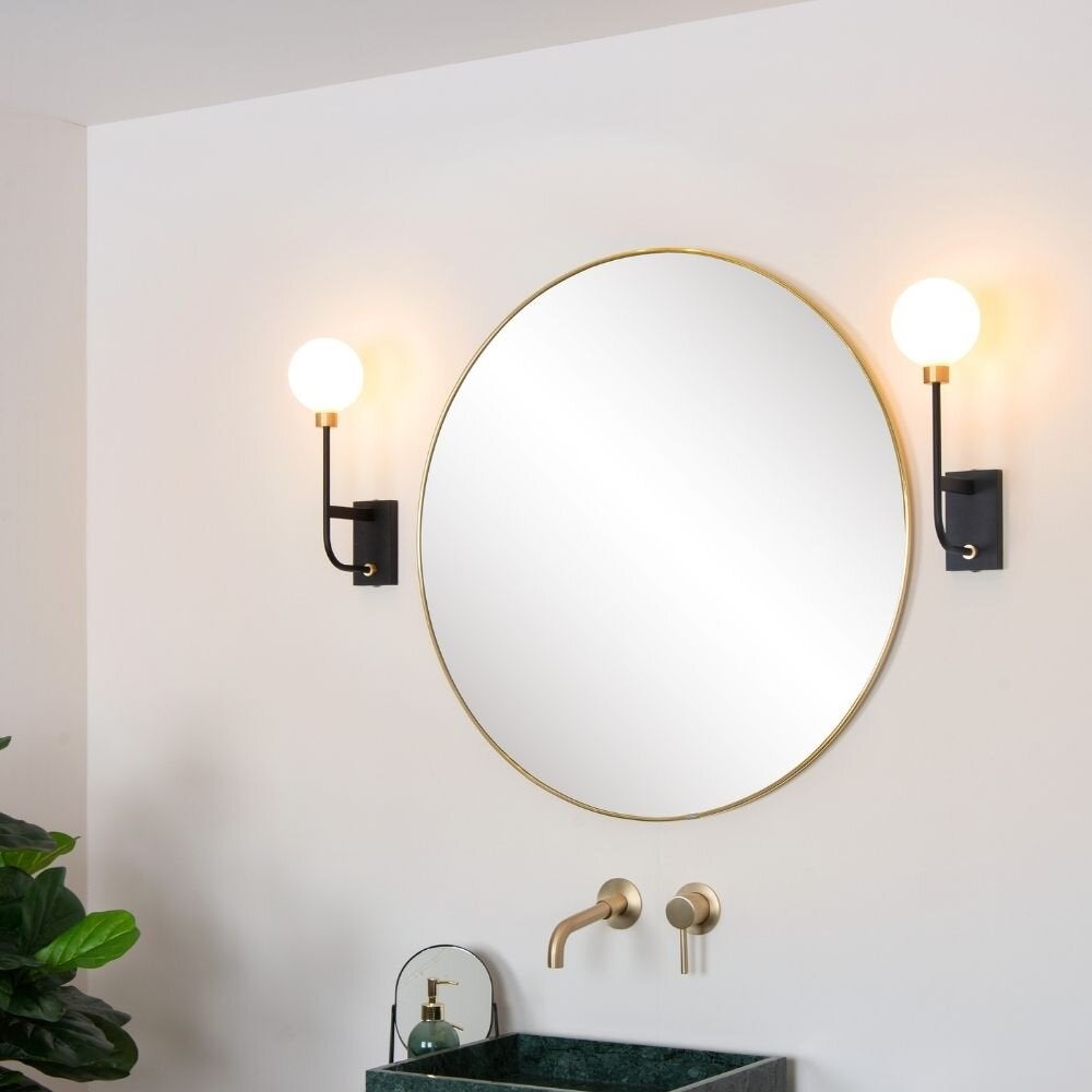 Berend badkamerwandlamp in zwart G9 390 x 195 x 120 mm
