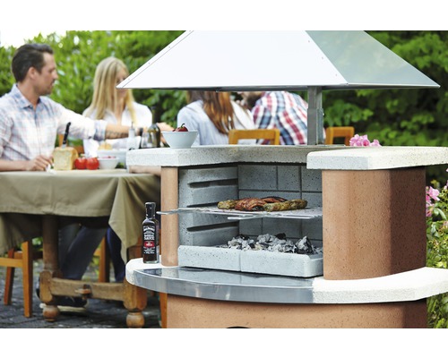 Buschbeck grillhaard Kampen 65 x 110 x 197 cm betonwit terracotta