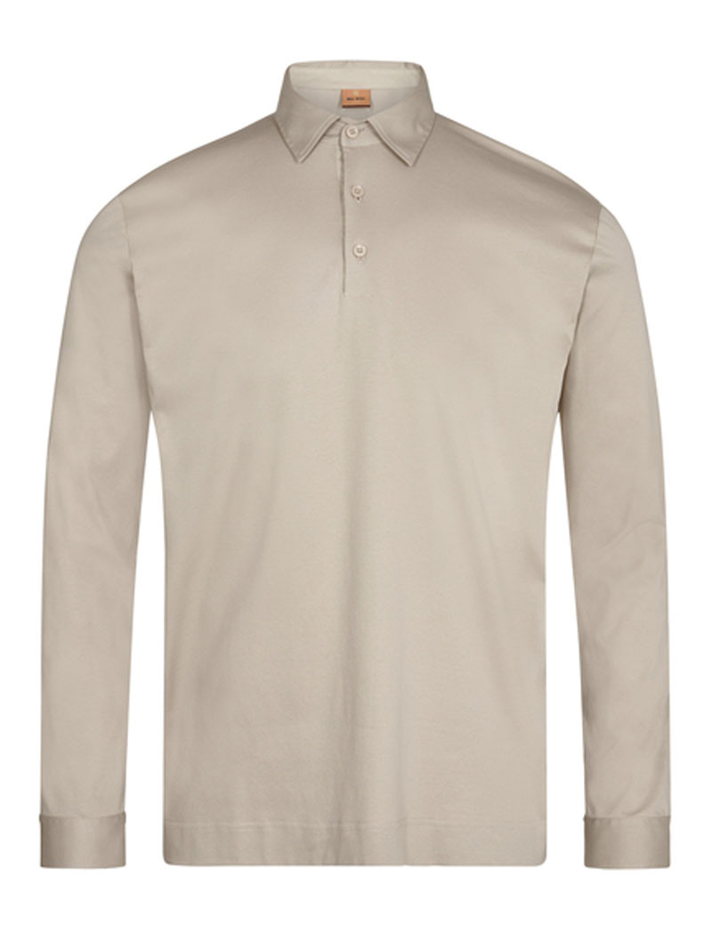 MOS MOSH POLO HOMME MANCHES LONGUES PIEPER BEIGE