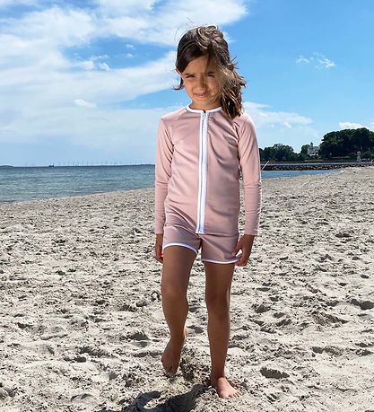 Petit Crabe Badeshirt - Etoile - UV50+ - Puderpink