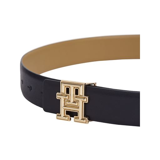 Tommy Hilfiger Monogram Bælte, Space Blue/Safari Canvas, 100 cm