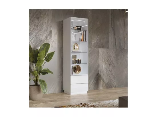 Vitrine haute collection ZANTE avec LED intégrées, 50 x 194 x 48 cm