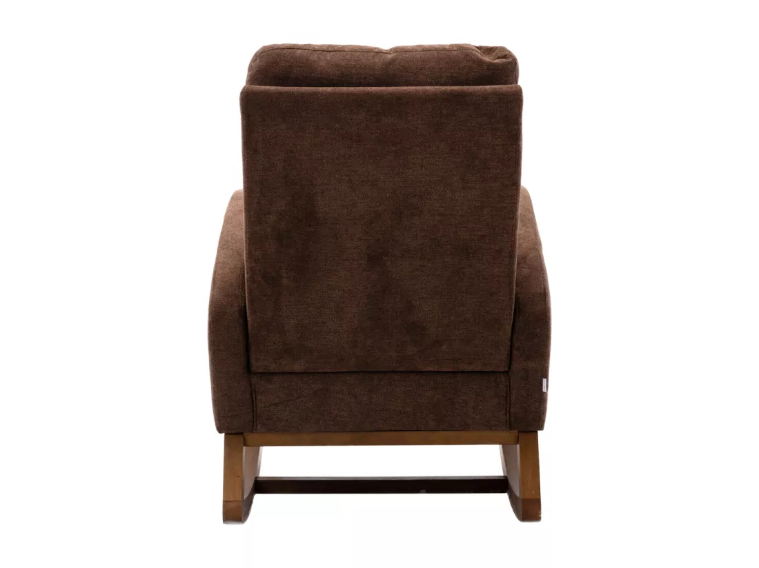 Chaise à bascule douce de style moderne du milieu du siècle, chaise à bascule pour chambre d'enfants, dossier haut rembourré, chaise à bascule coulissante d'accentuation pour le salon