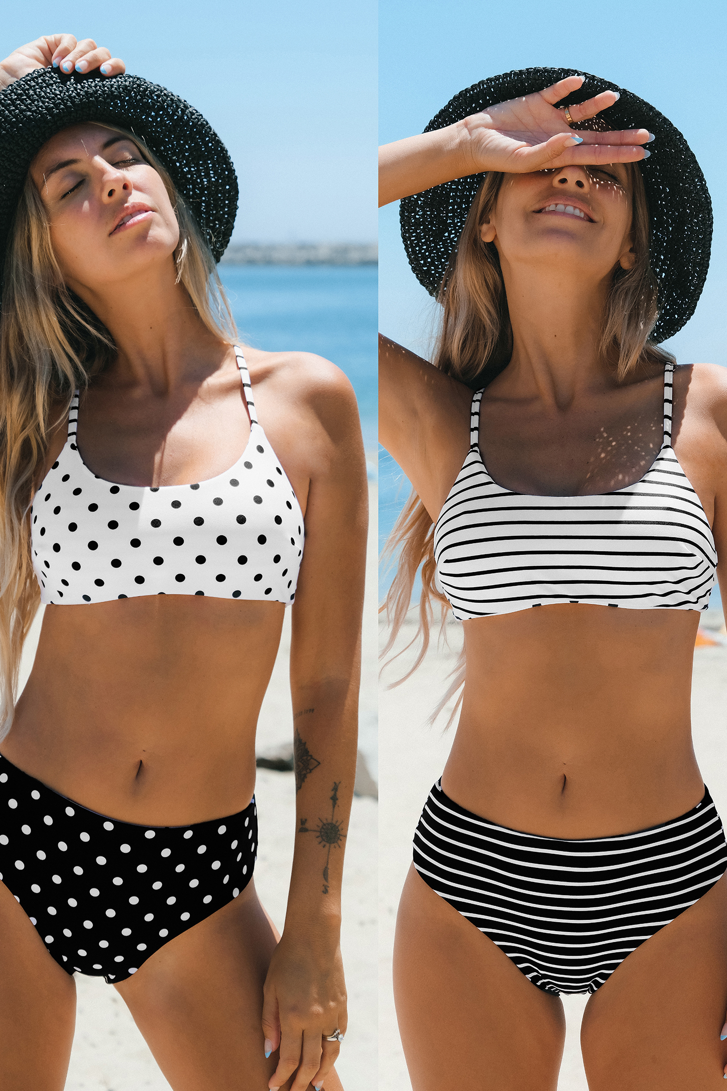Bikini croisé dans le dos et taille moyenne