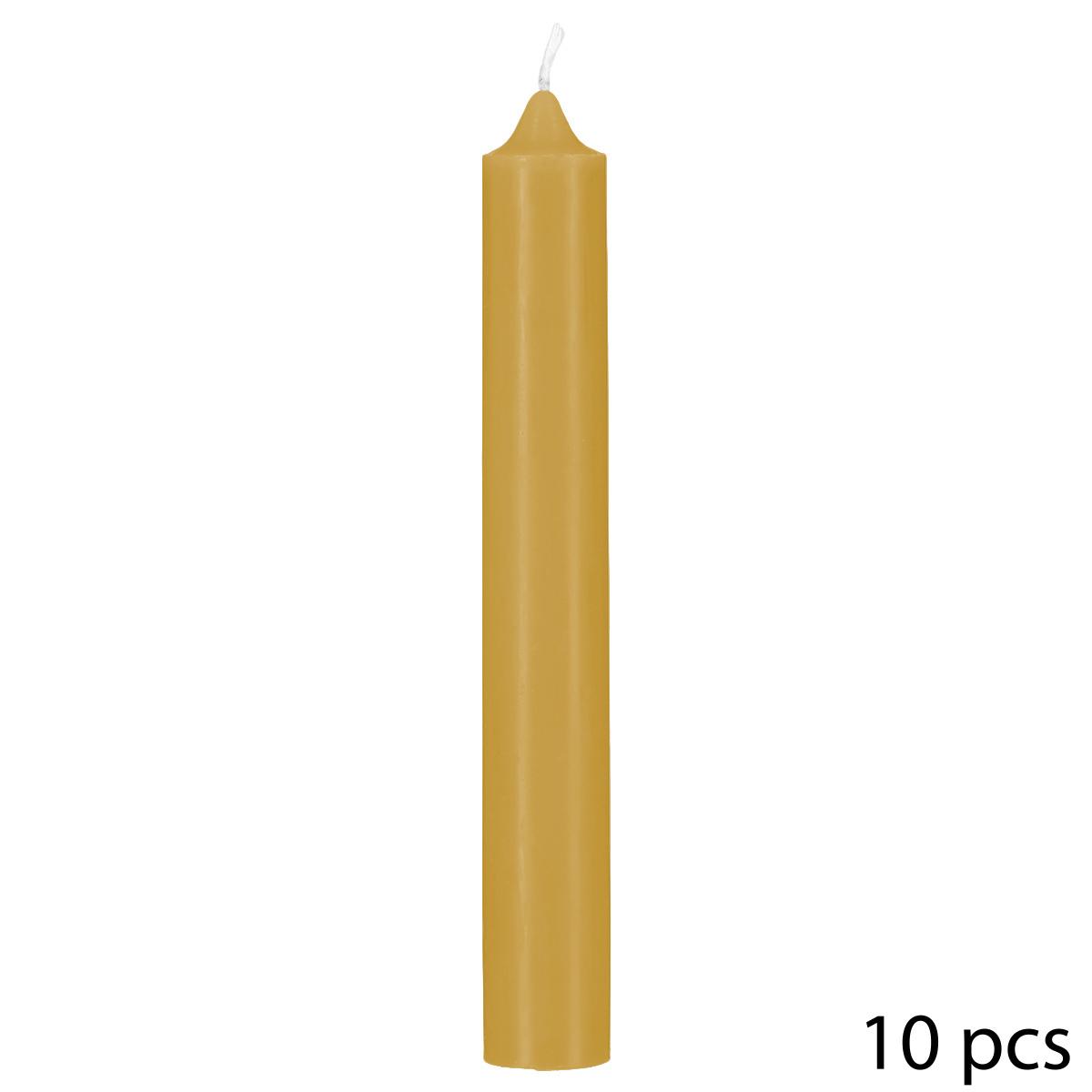 BOUGIE BATON HUGO JAUNE H.16CM X10 PIECES