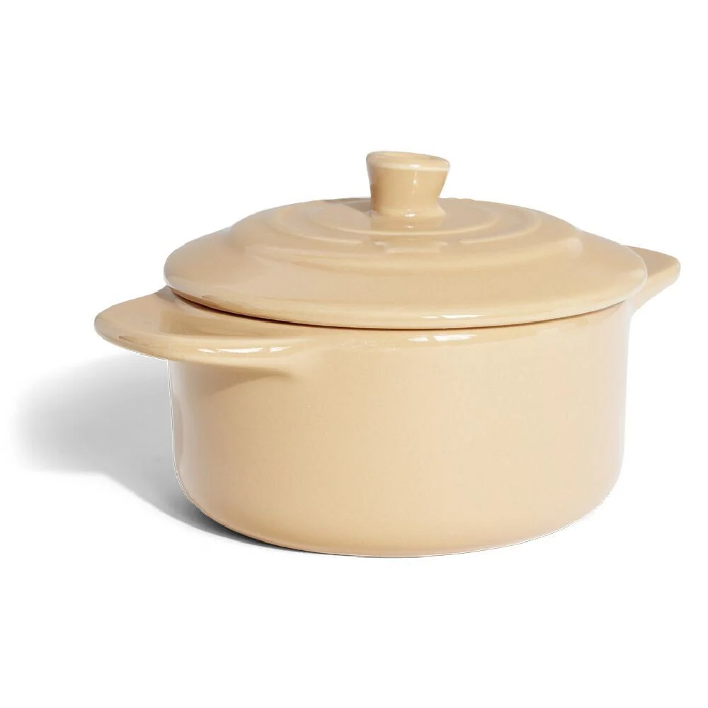 Mini cocotte individuelle en céramique avec couvercle - marron clair ou foncé