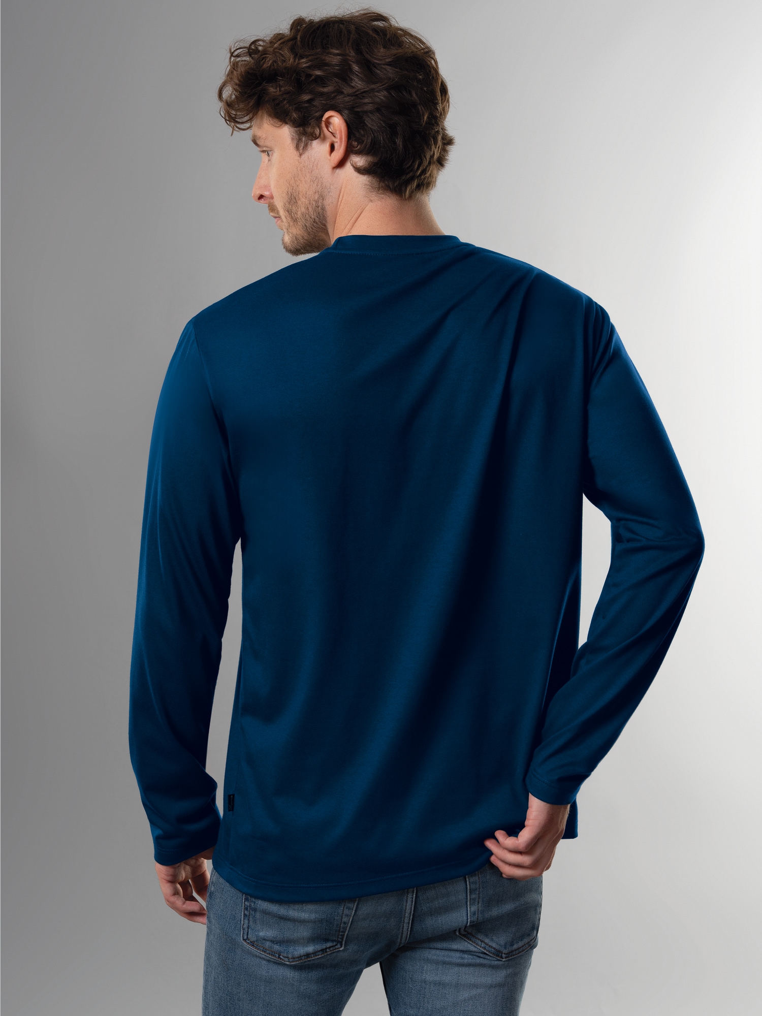 Langarmshirt aus 100% Baumwolle Night-blue