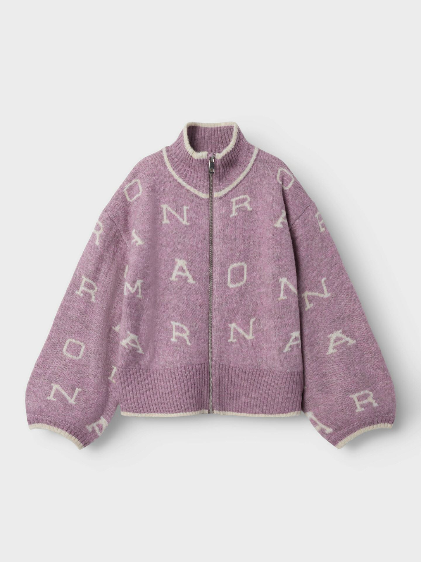 Neify Long Sleeve Oversize Knit Card Zip
