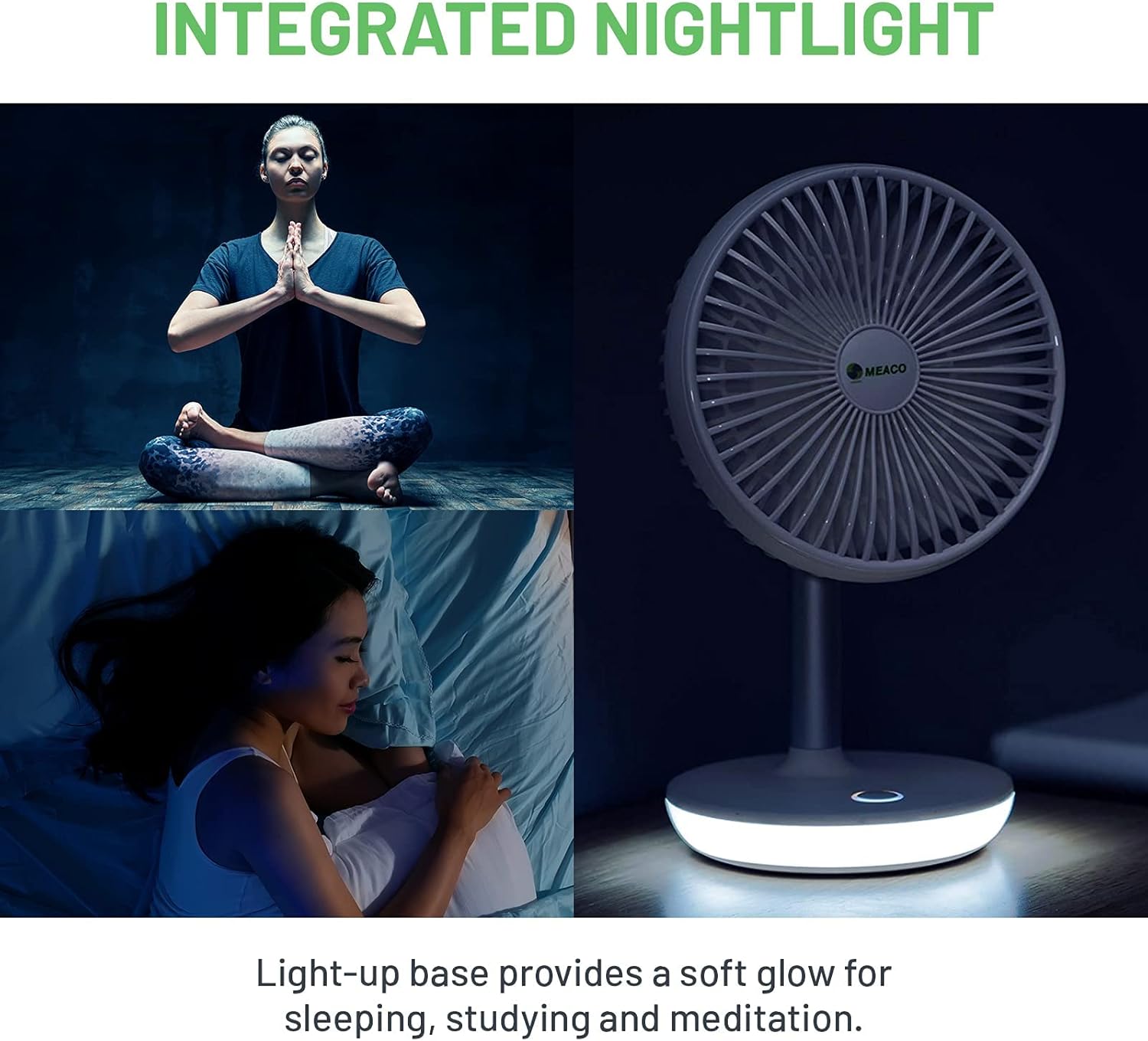 Meaco MeacoFan 1056 Circulateur d'air pour chambre à coucher, ventilateur de bureau, faible bruit, économie d'énergie, refroidissement dans toute la pièce - Blanc