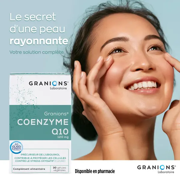 Granions Coenzima Q10 - Pacote com 3 - Suplemento Alimentar para a Pele - 3 x 30 cápsulas - Tratamento de 3 meses