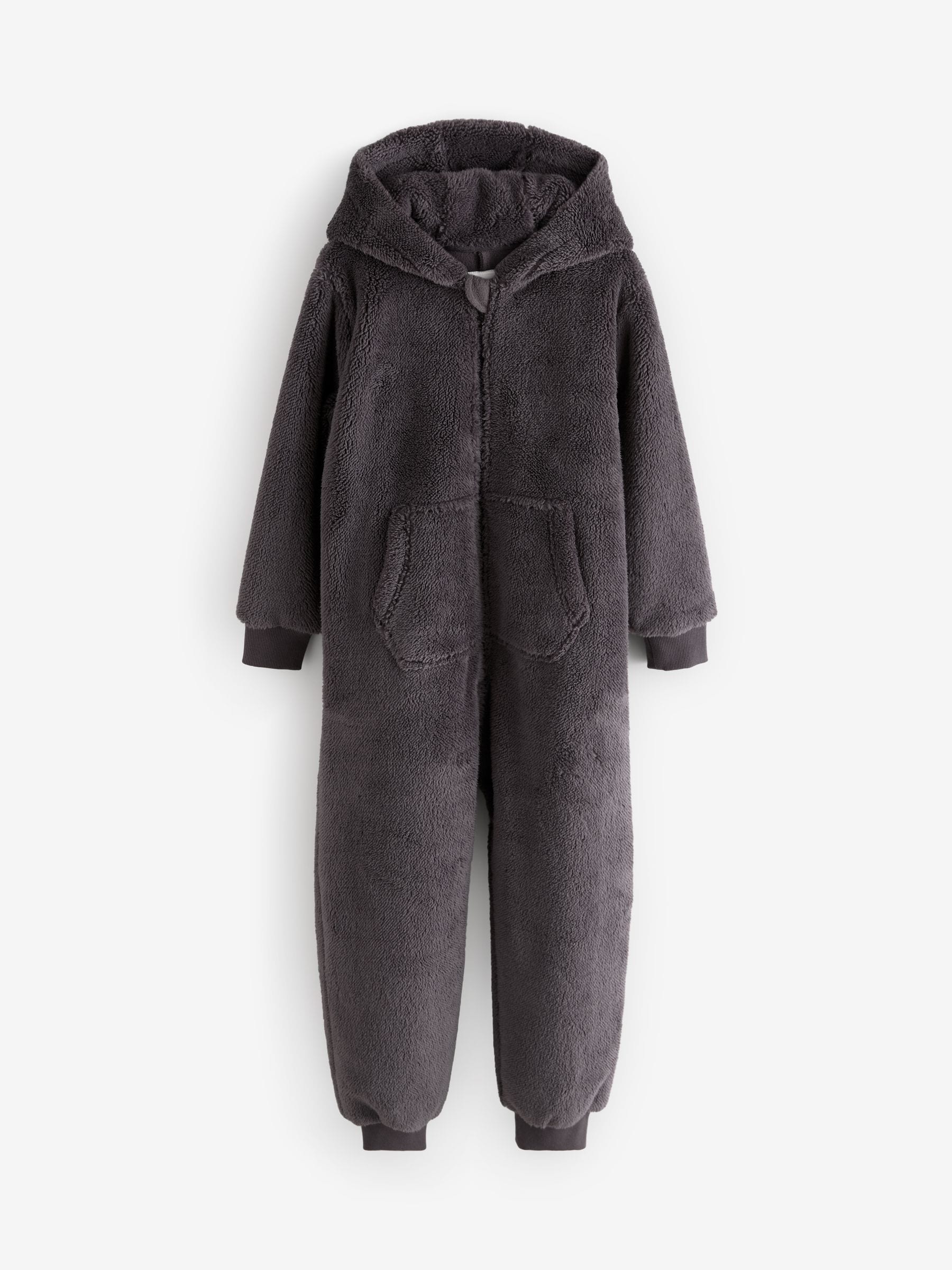Grijs - Fleece onesie (3-16 jr)